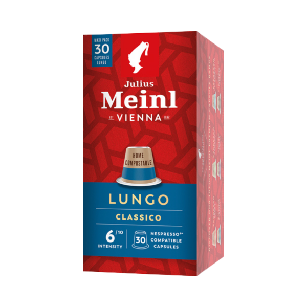 Julius Meinl Inspresso Lungo Classico 4 XL, Nespresso-kompatibel, kompostierbar, 30 Kaffeekapseln à 5,6 g